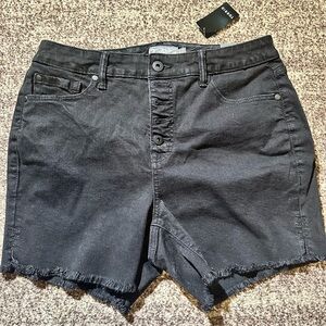 Torrid Black Jean Shorts Raw Hem